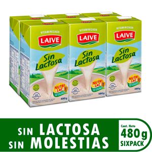 Mezcla Láctea LAIVE Sin Lactosa Caja 480g Paquete 6un