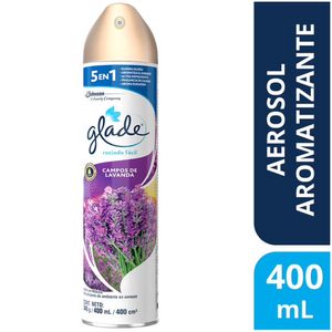 Ambientador en Aerosol GLADE Campos de Lavanda Frasco 400ml