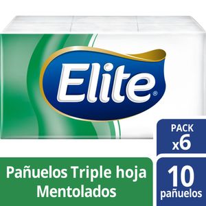 Pañuelo de Papel ELITE Triple Hoja Mentol Refrescante Paquete 3un