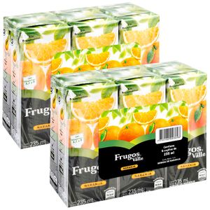 Pack Bebida de Naranja FRUGOS Caja 235ml Paquete 12un