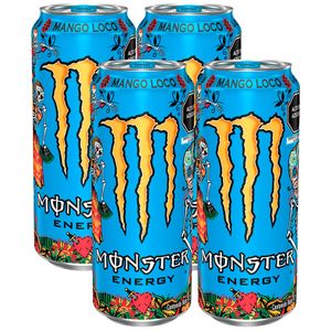 Pack Bebida Energizante MONSTER Energy Mango Loco 473ml Lata 2un