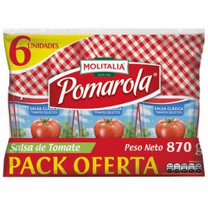 Pack Salsa de Tomate POMAROLA Bolsa 870g