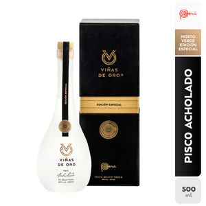 Pisco VIÑAS DE ORO Acholado Mosto Verde Botella 500ml