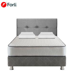 Cama Box Tarima FORLI Elegant 2 Plazas + Colchón + Cabecera Alicia + 2 Almohadas