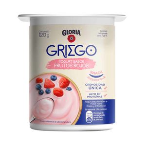 Yogurt Batido GLORIA Griego Sabor Frutos Rojos Vaso 120g