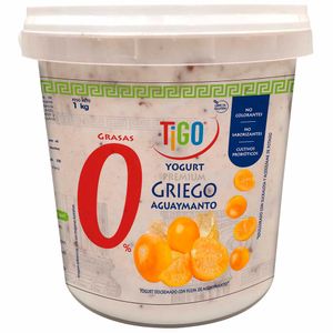 Yogurt Griego Descremado TIGO Sabor Aguaymanto Pote 1Kg