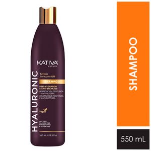Shampoo KATIVA con Ácido Hialurónico, Keratina & Q10 Frasco 550ml