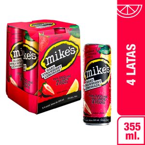Vodka MIKE'S Hard Strawberry Lata 355ml Paquete 4un
