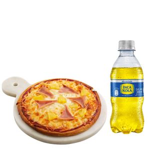 Pack Pizza Hawaiana Personal LA FLORENCIA + Gaseosa INCA KOLA Sin Azúcar Botella 300ml