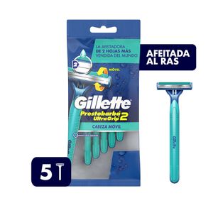 Máquina de Afeitar GILLETTE Prestobarba Ultragrip Descartable Paquete 5un