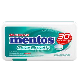 Pastillas de Menta MENTOS Clearbreath Wintergreen Paquete 17.5g