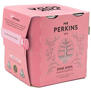 Agua Saborizada MR PERKINS Soda Pink 4 Pack Lata 180ml