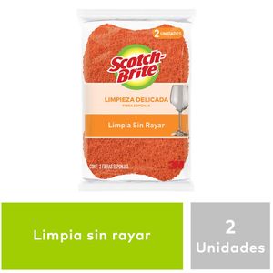Esponja 3M Cero rayas naranja 2en1 Paquete 2Un
