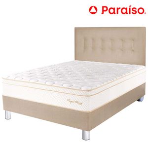 Dormitorio PARAISO Royal Prince Champagne Queen  + 2 Almohadas Viscoelásticas + Protector