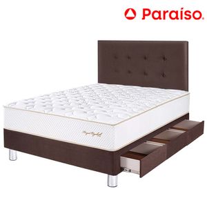 Juego de Dormitorio con Cajones PARAÍSO ROYAL ELIZABETH 1.5 Plazas Chocolate