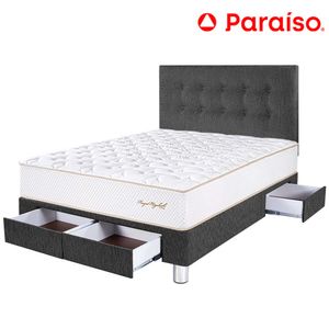 Juego de Dormitorio con Cajones PARAÍSO ROYAL ELIZABETH 2 Plazas Gris