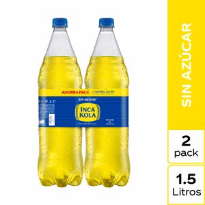 Gaseosa INCA KOLA Sin Azúcar Botella 1.5L Paquete 2Un