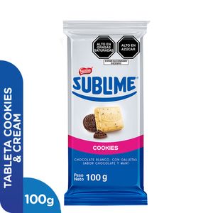 Chocolate NESTLÉ Sublime Blanco con Galletas y Maní Tableta 100g