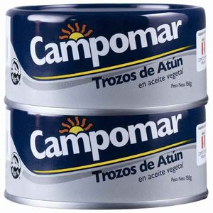 Duo Pack Trozos de Atún CAMPOMAR Lata 150g x 2un