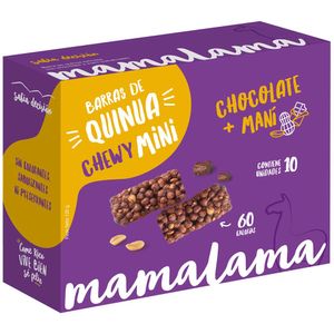 Barra de Quinua, Chewy con Chocolate y Maní MAMALAMA Caja 10un