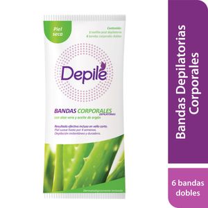 Bandas Depilatorias Corporales DEPILÉ Piel Seca Paquete 6un