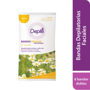 Bandas Depilatorias Faciales DEPILÉ Manzanilla Paquete 6un