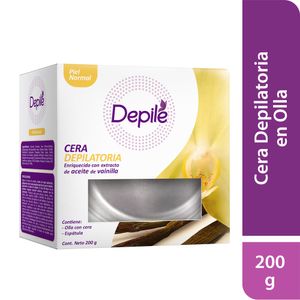 Cera Depilatoria DEPILE Olla Vainilla Caja 200g