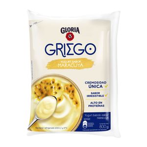 Yogurt Batido GLORIA Griego Sabor Maracuyá Bolsa 800g