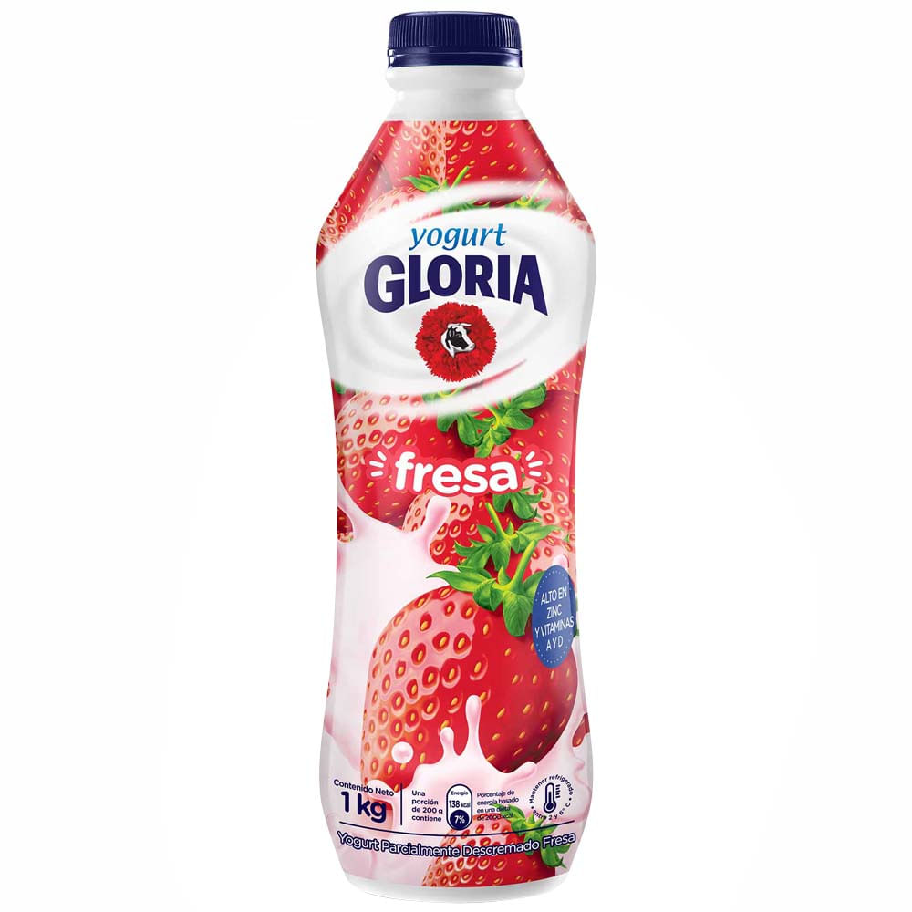 Yogurt Bebible GLORIA Sabor A Fresa Botella 1Kg | Vivanda