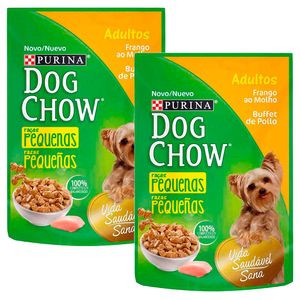 Pack Comida para Perros DOG CHOW Adultos Razas Pequeñas Buffet de Pollo 100g Paquete 2un