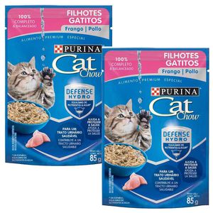 Pack Comida para Gatos CAT CHOW Gatitos Sabor Pollo Pouche 95g Paquete 2un