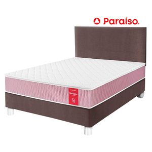 Dormitorio PARAISO Medallón Chocolate 2 Plazas + 2 Almohadas + Protector