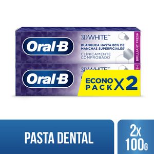 Pasta Dental ORAL-B 3D White Brilliant Fresh Tubo 75ml Paquete 2un
