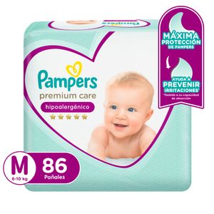 Pañales para Bebé PAMPERS Premium Care Talla M Paquete 86un