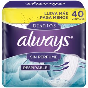 Diarios Respirable ALWAYS Paquete 40un