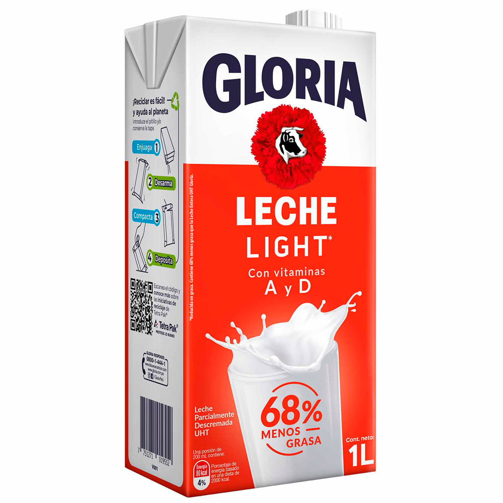 Leche UHT LAIVE Light sin Lactosa Tetrapack 1L Paquete 4un