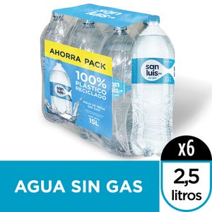 Agua Mineral SAN LUIS sin Gas Botella 2.5L Paquete 6un