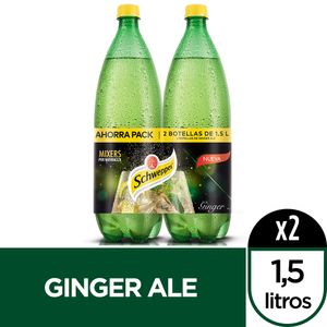 Gaseosa SCHWEPPES Ginger Ale Botella 1.5L Two Pack