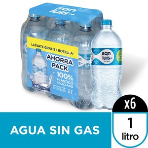 Agua SAN LUIS sin Gas Botella 1L Six Pack