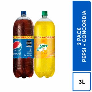 Pack Gaseosa PEPSI Botella 3L + Gaseosa CONCORDIA Piña Botella 3L
