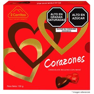 Chocolate con Maní 2 CERRITOS Corazones Caja 150g