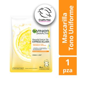 Mascarilla Facial de Tela GARNIER Express Aclara 1un
