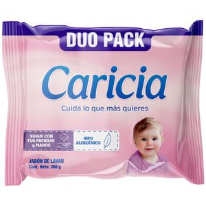 Jabón de Lavar CARICIA Bebé 180g Bolsa 2un