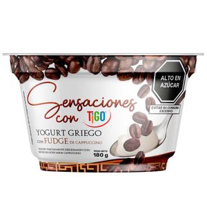 Yogurt Griego TIGO Sensaciones con Fudge de Cappuccino Pote 180g