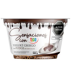 Yogurt Griego TIGO Sensaciones con Fudge de Chocolate Pote 180g