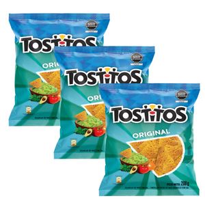 Pack Hojuelas de Maiz TOSTITOS Original Con Sal Bolsa 200g Paquete 3un