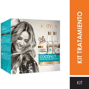 Pack KATIVA Coconut Shampoo + Acondicionador + Tratamiento Reparador Intensivo
