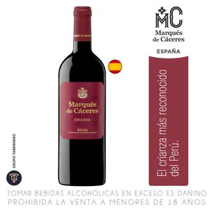 Vino Tinto MARQUÉS DE CÁCERES Rioja Crianza Botella 750ml