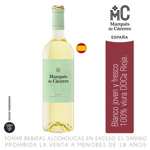 Vino MARQUÉS DE CÁCERES Rioja Blanco Botella 750ml