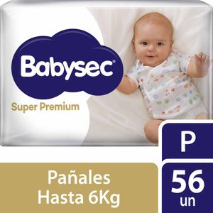 Pañales para Bebé BABYSEC Super Premium Talla P Paquete 56un